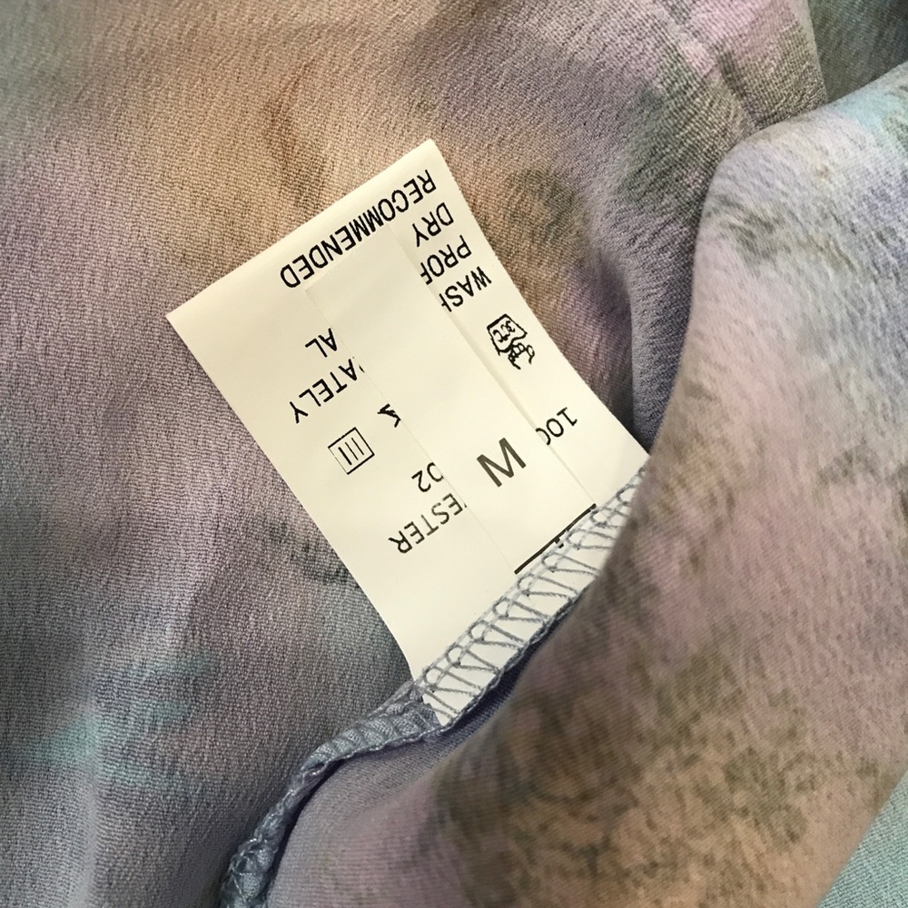 Deep V Neck Cutout Maxi Dress Asymmetrical High Slit Blue Multicolor Size M - Picture 10 of 14